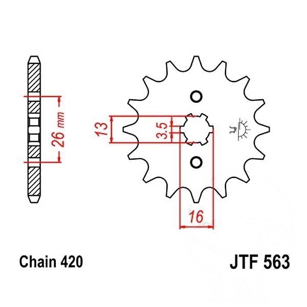 Antriebsritzel, Ritzel Teilung 420, 13 Zähne