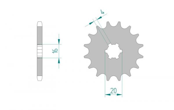 Antriebsritzel, Ritzel Teilung 428, 11 Zähne