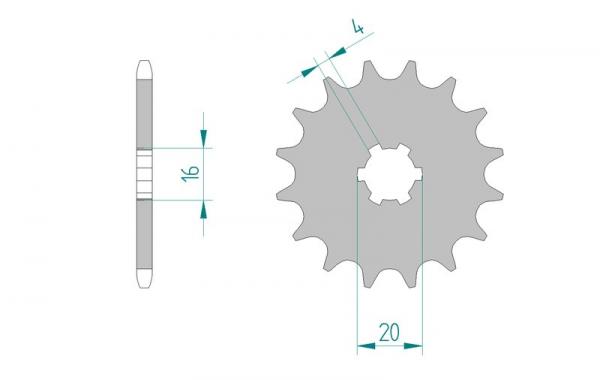 Antriebsritzel, Ritzel Teilung 420, 12 Zähne