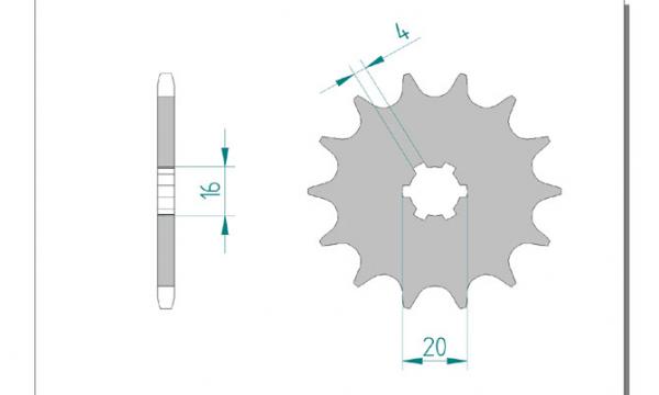 Antriebsritzel, Ritzel Teilung 520, 14 Zähne