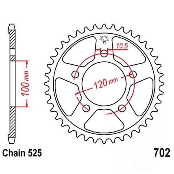 Kettenrad Stahl Teilung 525, Zähne 41