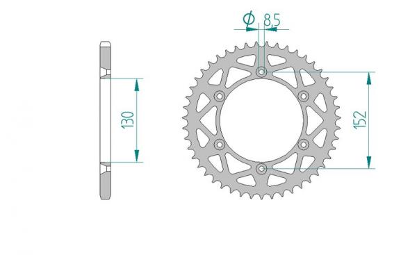 Kettenrad Alu Teilung 520 APR SXV/RXV, Zähne 48