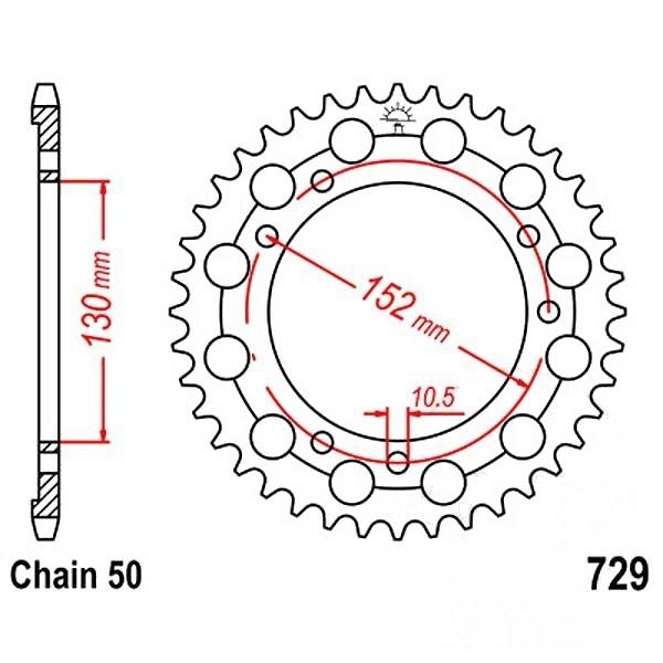 Kettenrad Stahl Teilung 530, Zähne 46