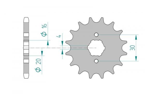 Antriebsritzel, Ritzel Teilung 428, 14 Zähne