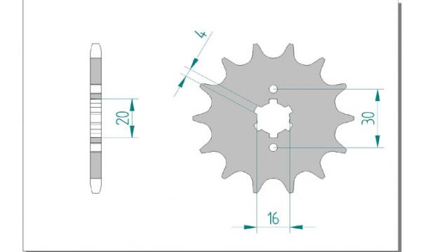Antriebsritzel, Ritzel Teilung 520, 12 Zähne