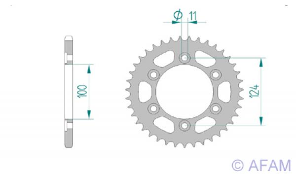 Kettenrad Stahl Teilung 520, Zähne 42