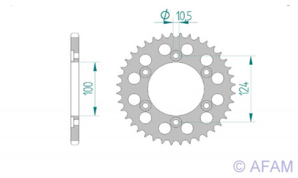 AFAM Kettenrad Alu Teilung 520, Zähne 45