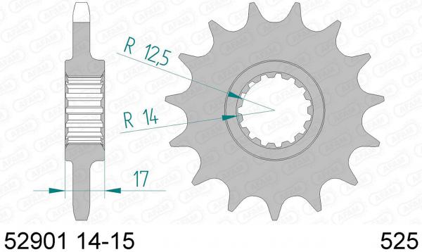 Antriebsritzel, Ritzel Teilung 525, 16 Zähne