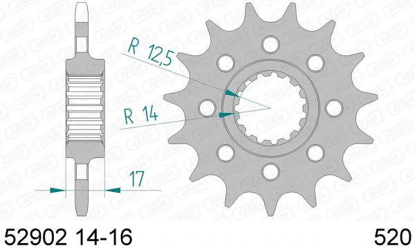 Antriebsritzel, Ritzel Teilung 520, 15 Zähne