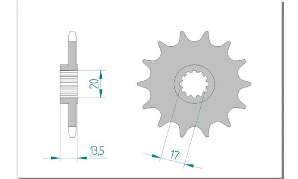 Antriebsritzel, Ritzel Teilung 520, 11 Zähne