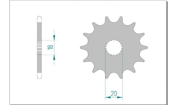 Antriebsritzel, Ritzel Teilung 520, 13 Zähne
