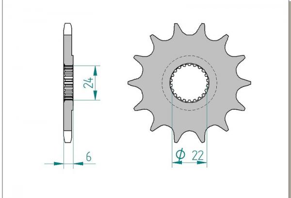 Antriebsritzel, Ritzel Teilung 520, 14 Zähne