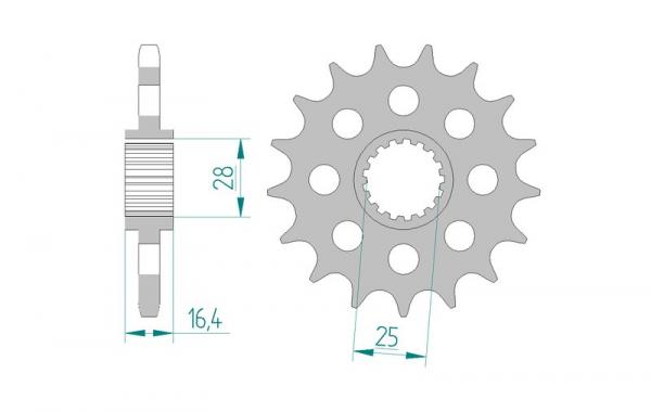 Antriebsritzel, Ritzel Teilung 525, 15 Zähne