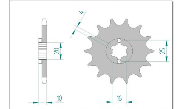 Antriebsritzel, Ritzel Teilung 520, 13 Zähne