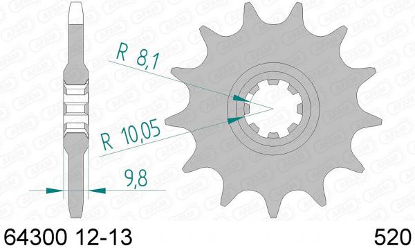 Antriebsritzel, Ritzel Teilung 520, 13 Zähne