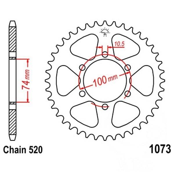 Kettenrad Stahl Teilung 520, Zähne 46