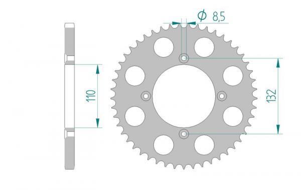 Kettenrad Alu Teilung 428 KTM 85 SX, Zähne 49