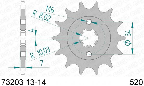 Antriebsritzel, Ritzel Teilung 520, 13 Zähne