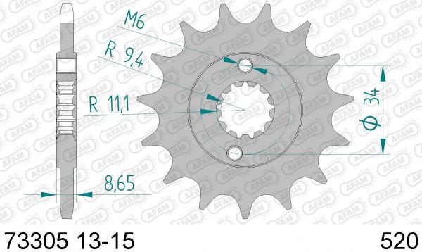 Antriebsritzel, Ritzel Teilung 520, 14 Zähne