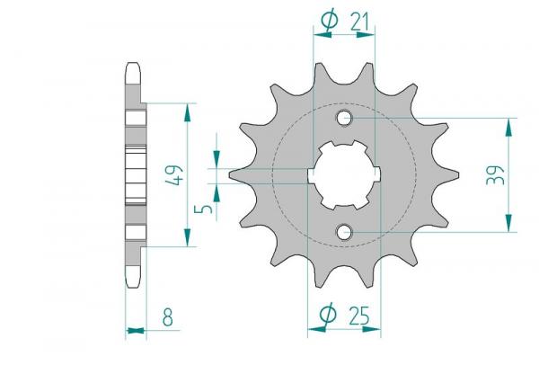 Antriebsritzel, Ritzel Teilung 520, 14 Zähne