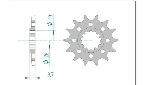 Antriebsritzel, Ritzel Teilung 520, 18 Zähne