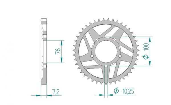 Kettenrad Stahl Teilung 525 R1/R6 MAR, Zähne 41