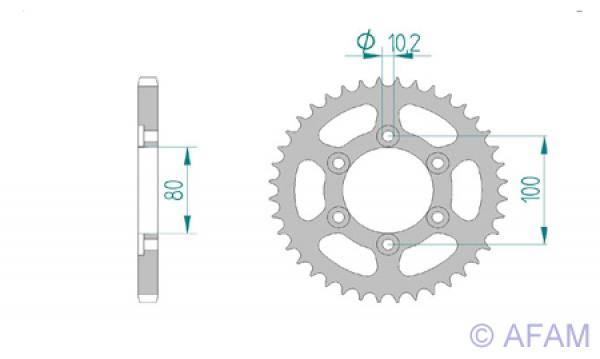 Kettenrad Stahl Teilung 525, Zähne 40