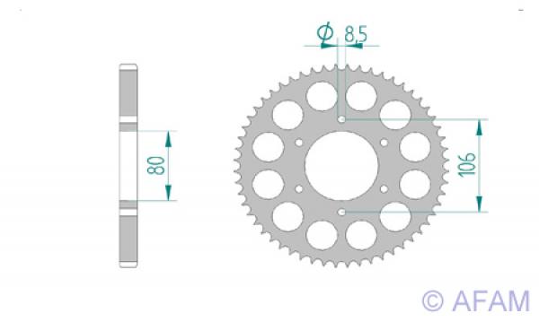 AFAM Kettenrad Alu Teilung 428, Zähne 56