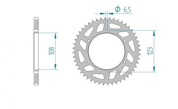 AFAM Kettenrad Alu Teilung 420 CONTI V3-17, Zähne 48