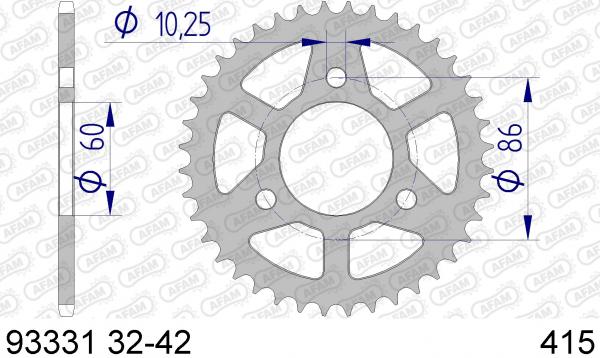 Kettenrad Alu Teilung 415, Zähne 32