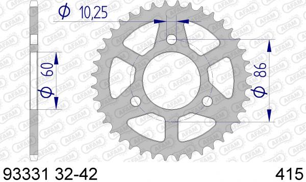 Kettenrad Alu Teilung 415, Zähne 37