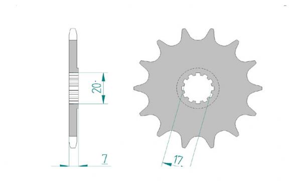 Antriebsritzel, Ritzel Teilung 420, 13 Zähne
