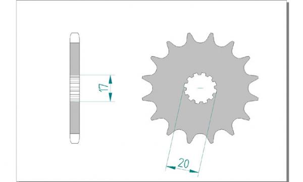 Antriebsritzel, Ritzel Teilung 428, 12 Zähne