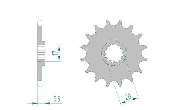 Antriebsritzel, Ritzel Teilung 420, 13 Zähne