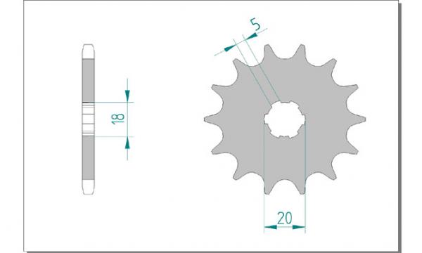 Antriebsritzel, Ritzel Teilung 520, 12 Zähne
