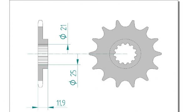 Antriebsritzel, Ritzel Teilung 520, 13 Zähne