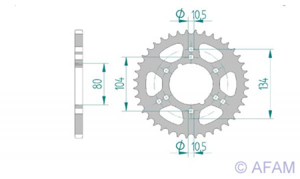 Kettenrad Stahl Teilung 520, Zähne 34