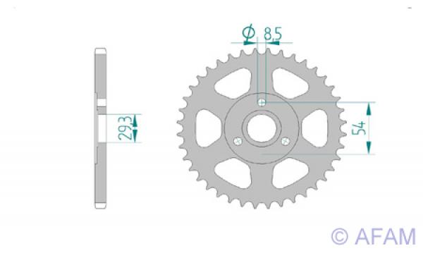 AFAM Kettensatz, HONDA Z 50 Monkey, mit A420R1-G-78 Kette