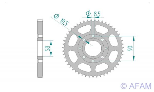 AFAM Kettensatz, HONDA CT 125 C F, mit A428R1-G Kette