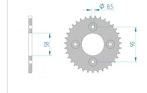AFAM Kettensatz, HONDA ANF 125 Wave, mit A420R1-G Kette