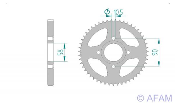 AFAM Kettensatz, HONDA CG 125 Cargo 9, mit A428R1-G Kette