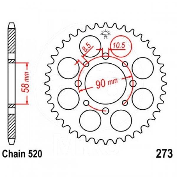 AFAM Kettensatz, HONDA VT 125 C Shadow X, mit A520XLR2 Kette