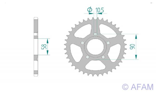 AFAM Kettensatz, HONDA NSR 125 F J, mit A520XLR2 Kette