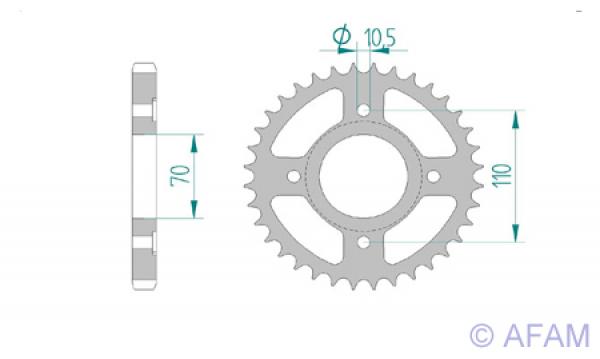 AFAM Kettensatz, HONDA CB 250, mit A530HS Kette