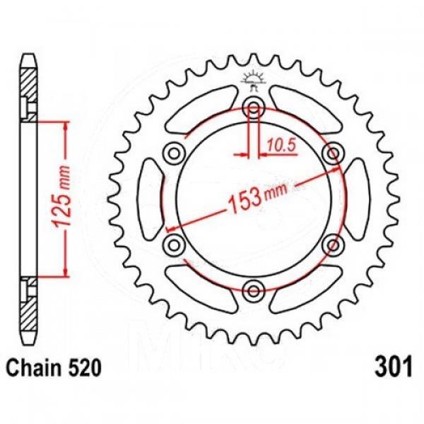 AFAM Kettensatz, HONDA CRF 250 M D, mit A520XLR2 Kette