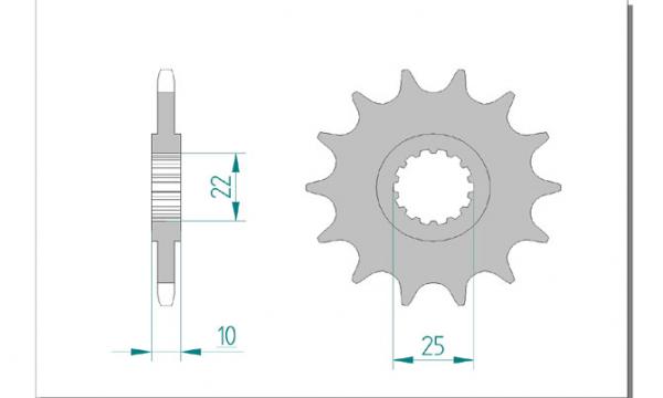 AFAM Kettensatz Alu, TM MX 250 F Cross, mit A520MX4-G Kette