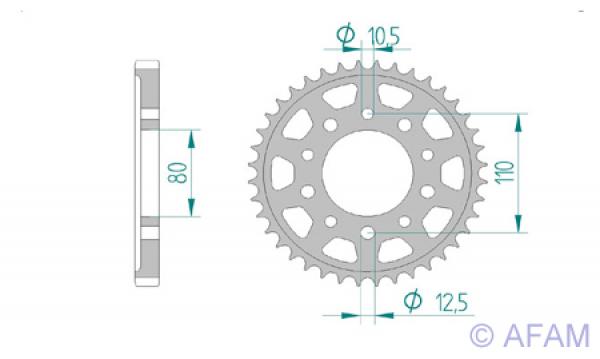 AFAM Kettensatz, HONDA VF 400 F D, mit A530XMR3 Kette