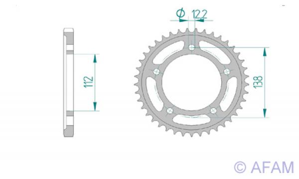 AFAM Kettensatz, HONDA CBF 500 4, mit A525XMR3 Kette