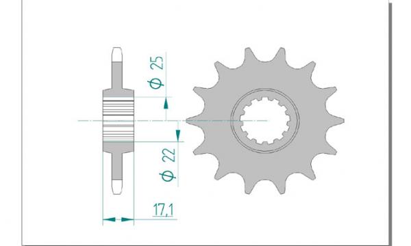 AFAM Kettensatz, HONDA CB 500 FA ABS D, mit A520XMR3 Kette