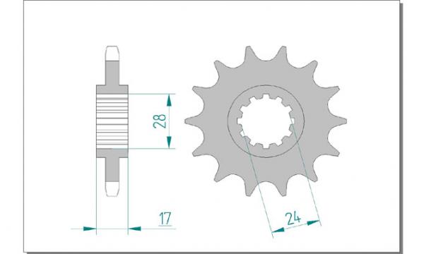 AFAM Kettensatz, HONDA CBR 600 F V, mit A525XMR3 Kette